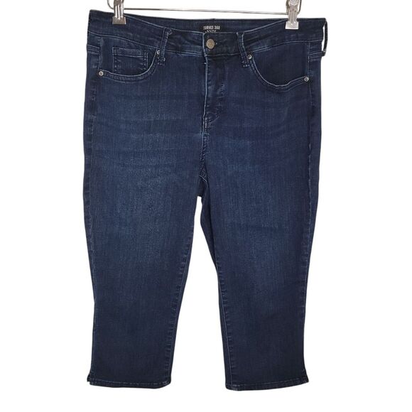 Curves 360 by NYDJ Slim Straight Crop Jeans Denim With Side Slits 10 - Picture 1 of 6